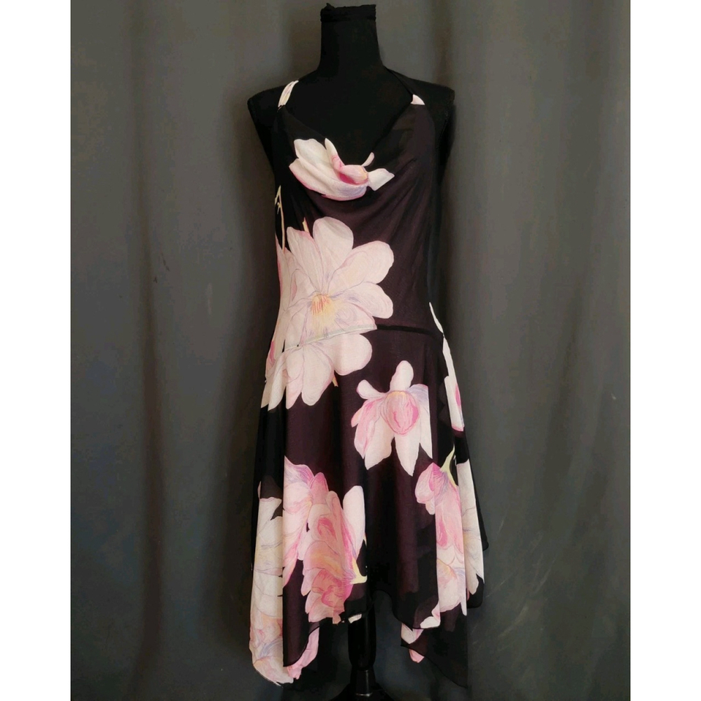 Kimchi Blue Urban Outfitters Camilla Cowl-Neck Halter Floral Boho Midi Dress NWT